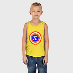 Майка детская хлопок Математический щит, цвет: желтый — фото 2
