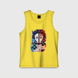 Майка детская хлопок KIMETSU NO YAIBA, цвет: желтый