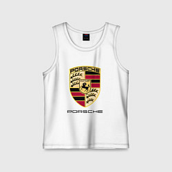 Майка детская хлопок PORSCHE, цвет: белый