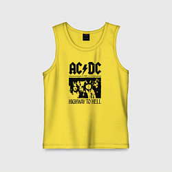 Майка детская хлопок ACDC highway to hell, цвет: желтый