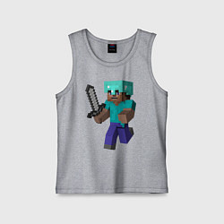 Майка детская хлопок Майнкрафт, цвет: меланж