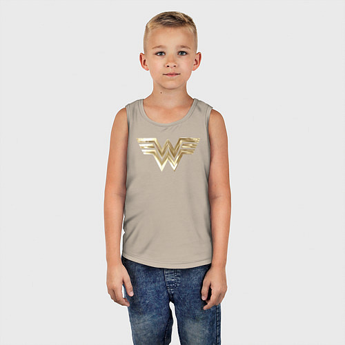 Детская майка Wonder Woman logo / Миндальный – фото 5