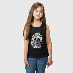 Майка детская хлопок Skull, цвет: черный — фото 2