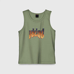 Майка детская хлопок IDDQD DOOM, цвет: авокадо