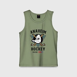 Майка детская хлопок ANAHEIM DUCKS, цвет: авокадо