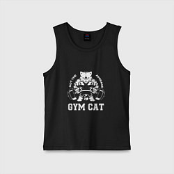 Майка детская хлопок GYM Cat, цвет: черный