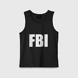 Майка детская хлопок FBI, цвет: черный