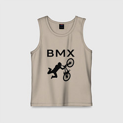 Майка детская хлопок Велоспорт BMX Z, цвет: миндальный