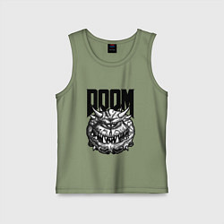 Майка детская хлопок КАКОДЕМОН DOOM Z, цвет: авокадо