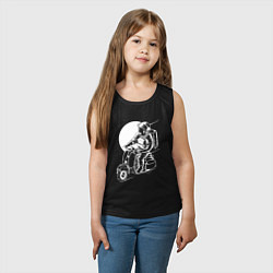 Майка детская хлопок Космонавт хипстер, цвет: черный — фото 2