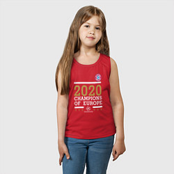 Майка детская хлопок FC Bayern Munchen Champions of Europe 2020, цвет: красный — фото 2