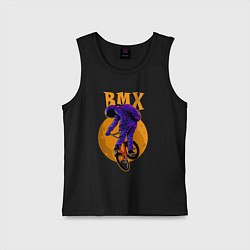 Майка детская хлопок BMX - moon - space, цвет: черный