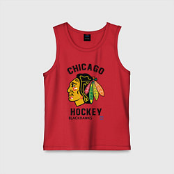 Майка детская хлопок CHICAGO BLACKHAWKS NHL, цвет: красный