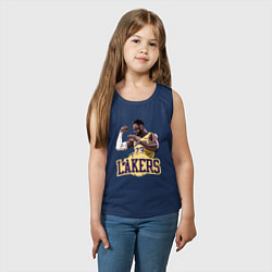 Майка детская хлопок LeBron - Lakers, цвет: тёмно-синий — фото 2