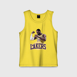 Майка детская хлопок LeBron - Lakers, цвет: желтый