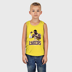 Майка детская хлопок LeBron - Lakers, цвет: желтый — фото 2