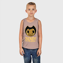 Майка детская хлопок Bendy And The Ink Machine, цвет: пыльно-розовый — фото 2