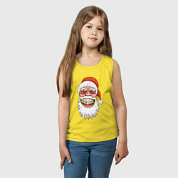 Майка детская хлопок Довольный Санта, цвет: желтый — фото 2