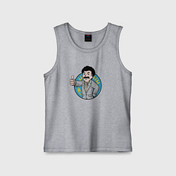 Майка детская хлопок Борат Fallout Boy, цвет: меланж