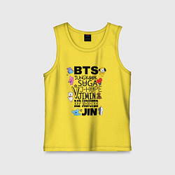 Майка детская хлопок BTS BT21, цвет: желтый