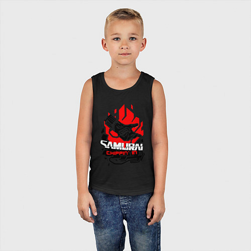 Детская майка CYBERPUNK 2077 SAMURAI / Черный – фото 5