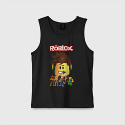 Майка детская хлопок ROBLOX, цвет: черный