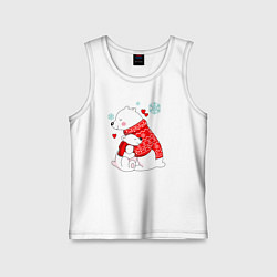 Майка детская хлопок Медведица с медвежонеком, цвет: белый