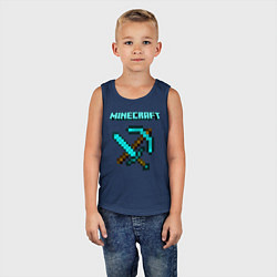 Майка детская хлопок Minecraft, цвет: тёмно-синий — фото 2