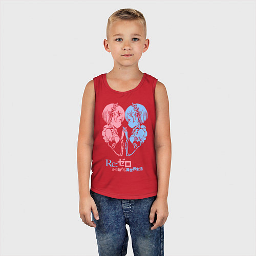 Детская майка Re:Zero, Рам и Рем / Красный – фото 5