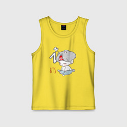 Майка детская хлопок BTS sleep, цвет: желтый