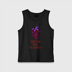 Майка детская хлопок Bring Me The Horizon 2D Сердце, цвет: черный