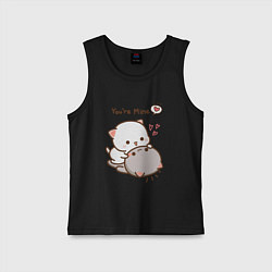 Майка детская хлопок Влюблённые котята, цвет: черный