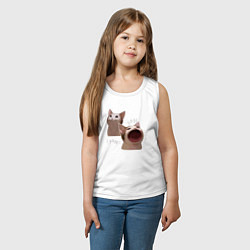 Майка детская хлопок Cat Pop - Мем, цвет: белый — фото 2