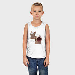 Майка детская хлопок Cat Pop - Мем, цвет: белый — фото 2