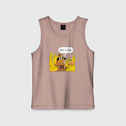 Майка детская хлопок This is Fine, цвет: пыльно-розовый