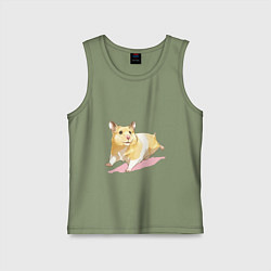 Майка детская хлопок Бегущий хомячек рисунок, цвет: авокадо