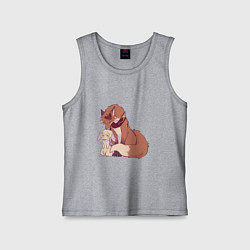 Майка детская хлопок Лис и зайка, цвет: меланж