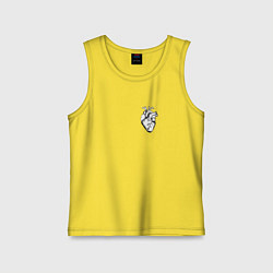 Майка детская хлопок Анатомическое сердце, цвет: желтый