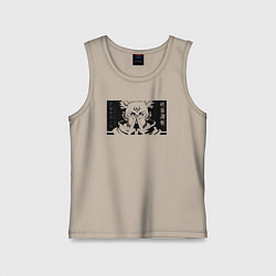 Майка детская хлопок Магическая битва Сукуна, цвет: миндальный