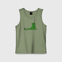 Майка детская хлопок Лягушка приуныла, цвет: авокадо