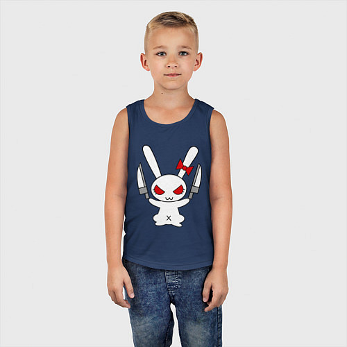 Детская майка Зайка с ножами / Тёмно-синий – фото 5
