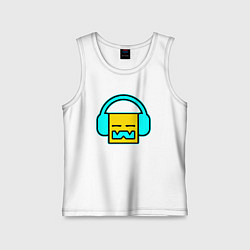 Майка детская хлопок Geometry Dash: Music, цвет: белый