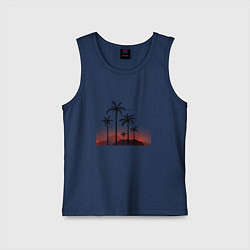 Майка детская хлопок Palm tree, цвет: тёмно-синий