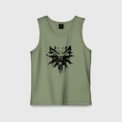 Майка детская хлопок The Witcher подтеки лого, цвет: авокадо