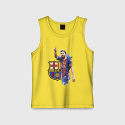 Майка детская хлопок Lionel Messi Barcelona Argentina!, цвет: желтый