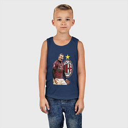 Майка детская хлопок Zlatan Ibrahimovic Milan Italy, цвет: тёмно-синий — фото 2