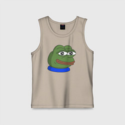 Майка детская хлопок Лягушонок Пепе, цвет: миндальный