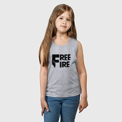 Майка детская хлопок Free Fire big logo, цвет: меланж — фото 2