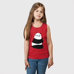 Майка детская хлопок Возмущенная панда, цвет: красный — фото 2