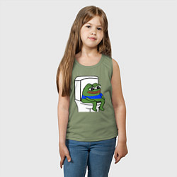 Майка детская хлопок Лягушонок пепе, цвет: авокадо — фото 2